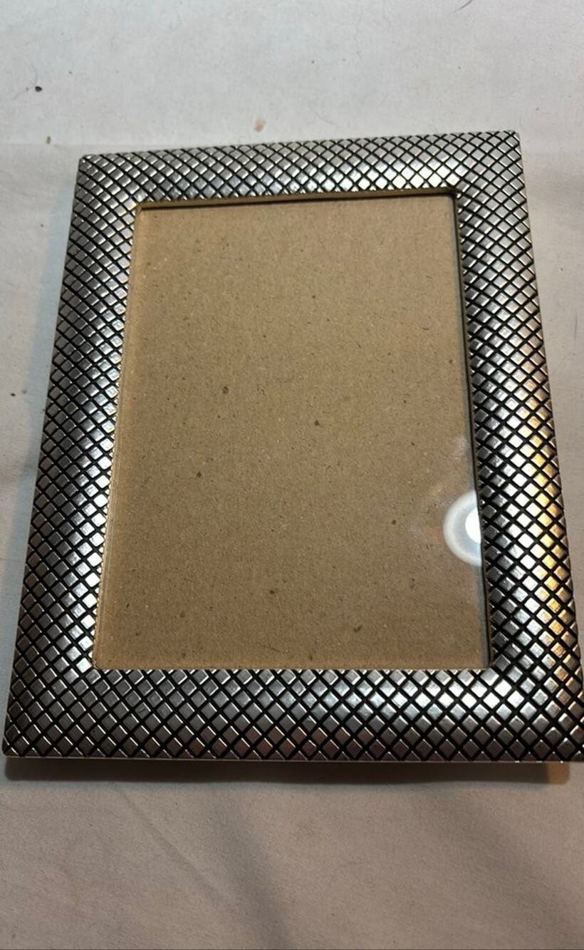 Vintage Silver-Tone Textured Picture Frame